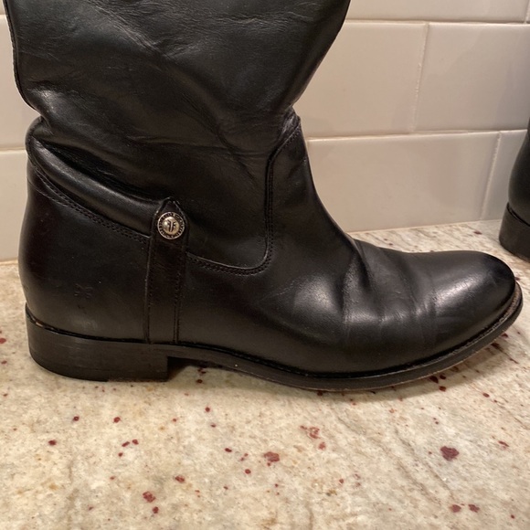 Frye vintage black Melissa style tall riding boots Size 8.5 - Picture 3 of 12